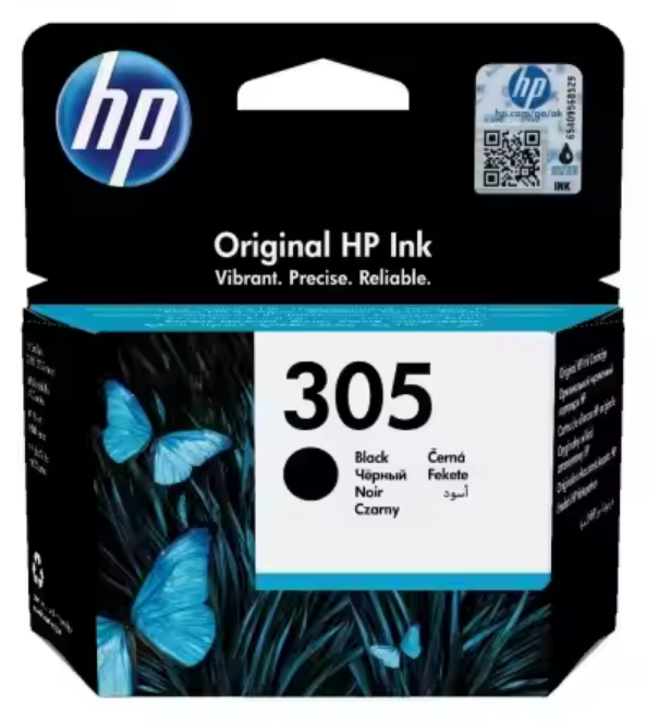 Cartouche D'encre Noire Originale HP 305-123-650